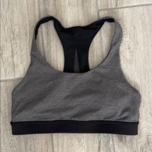 Grey and Black Lululemon Racer Back Sports Bra